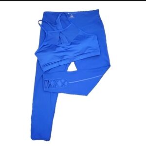 Ballys Gym Workout Outfit Set Cropped Legging & Sports Bra Like Lululemon